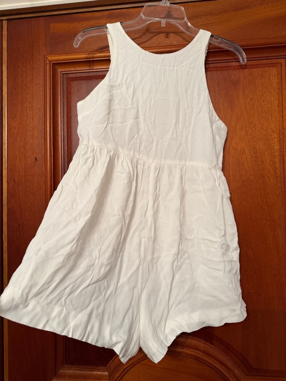 Tobi White Sleeveless Casual Romper Dress for Kids
